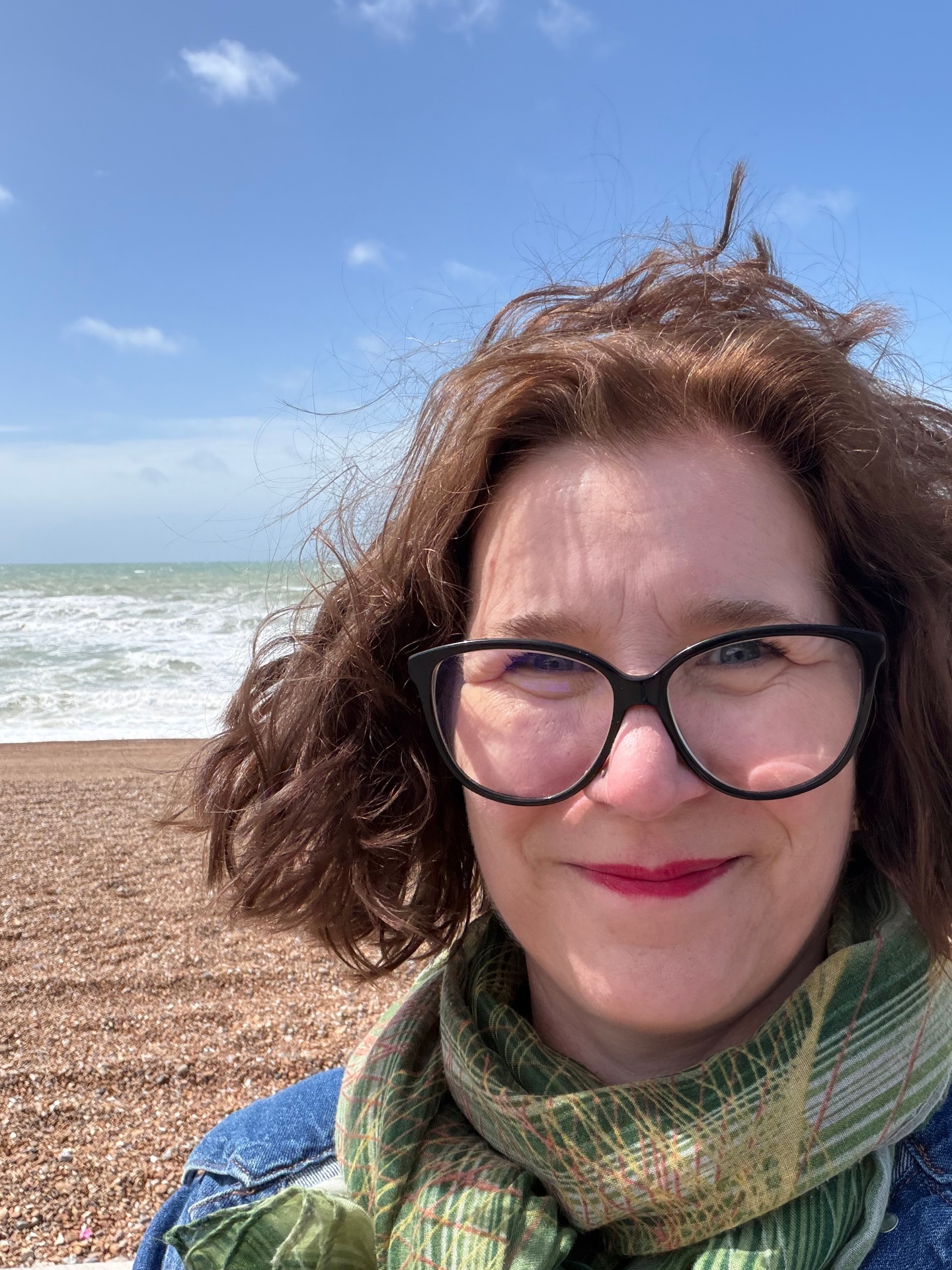 Sofi – copywriter, on Brighton beach